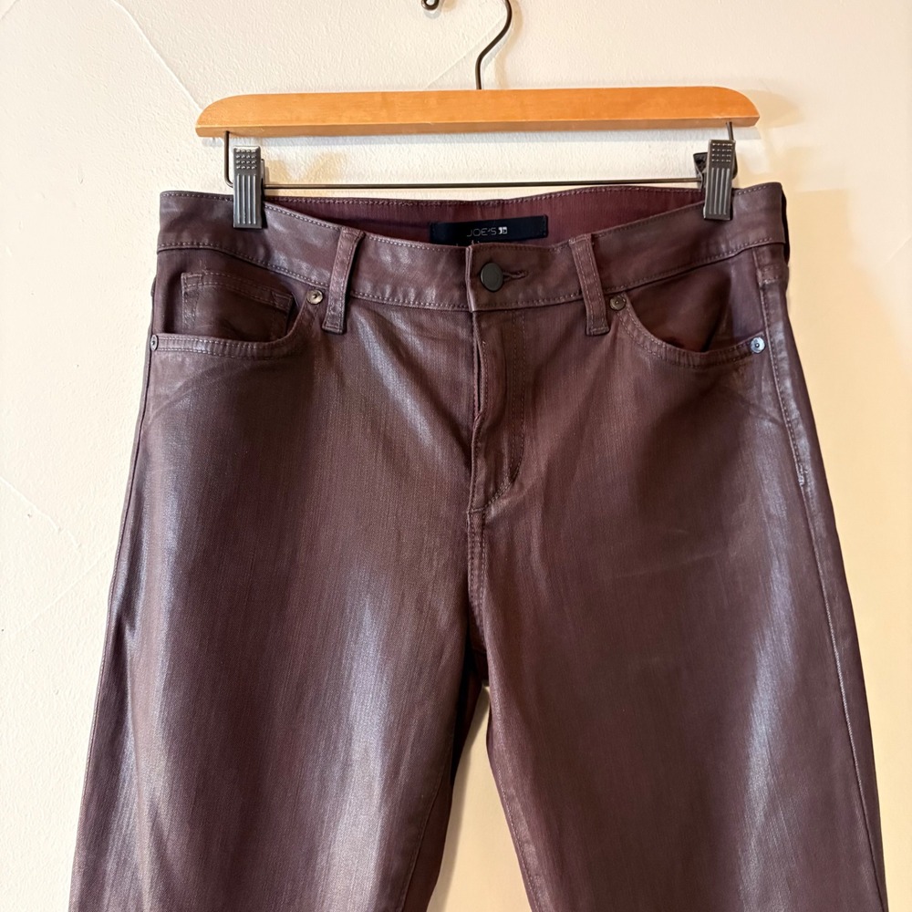 Joes Jeans Womens 30 Burgundy Coated Skinny Pants - Picture 3 of 8